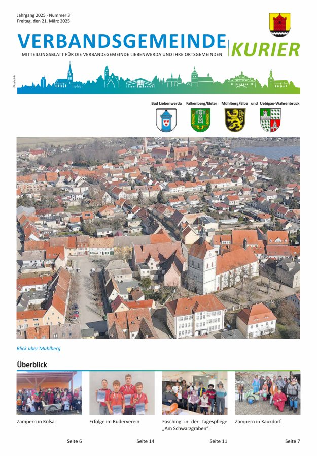 Verbandsgemeindekurier - Mitteilungsblatt für die Verbandsgemeinde Liebenwerda Titelblatt 03/2025