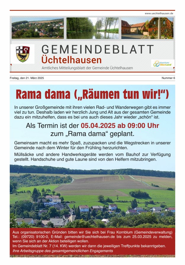 Gemeindeblatt Üchtelhausen Titelblatt 06/2025