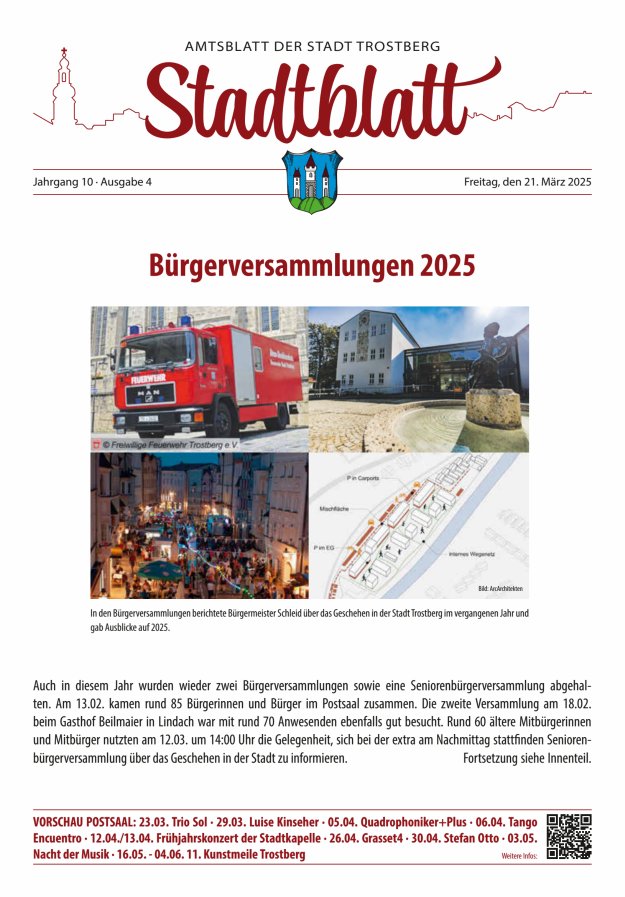 Stadtblatt Trostberg an der Alz Titelblatt 03/2025