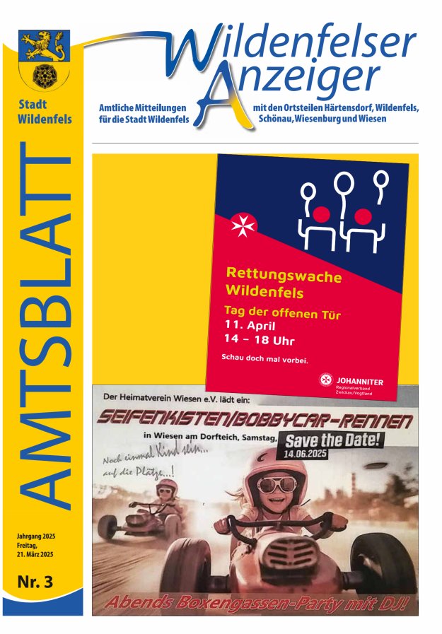 Wildenfelser Anzeiger Titelblatt 03/2025