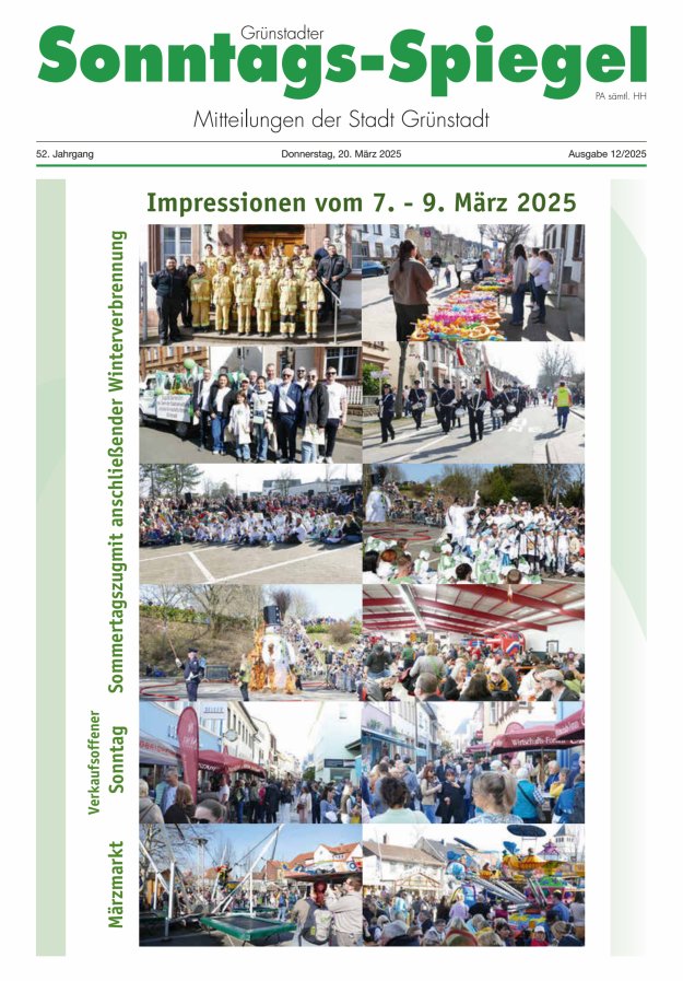 Grünstadter Sonntags-Spiegel Titelblatt 12/2025