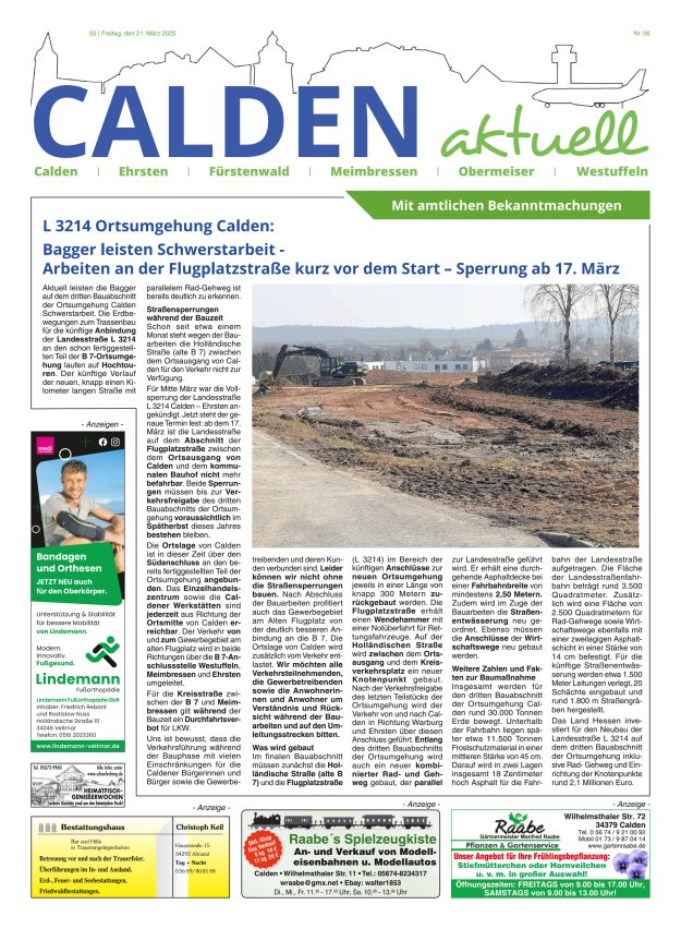 Calden aktuell Titelblatt 06/2025