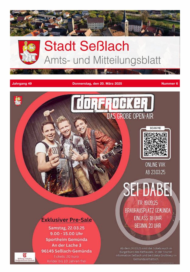 Amts- und Mitteilungsblatt Stadt Seßlach Titelblatt 06/2025