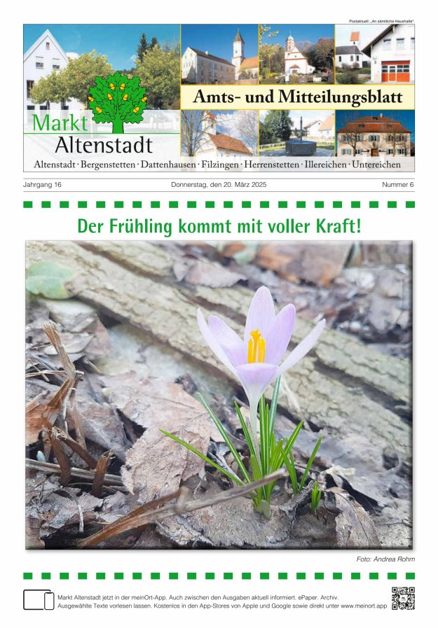 Amts- und Mitteilungsblatt des Marktes Altenstadt Titelblatt 06/2025