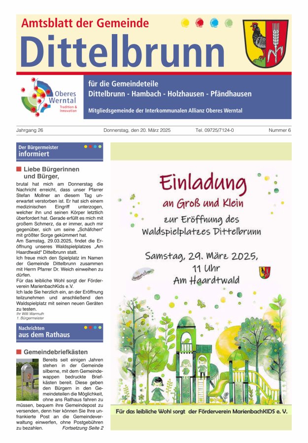Amtsblatt der Gemeinde Dittelbrunn Titelblatt 06/2025