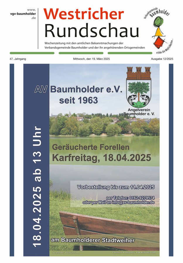 Westricher Rundschau VG Baumholder Titelblatt 12/2025