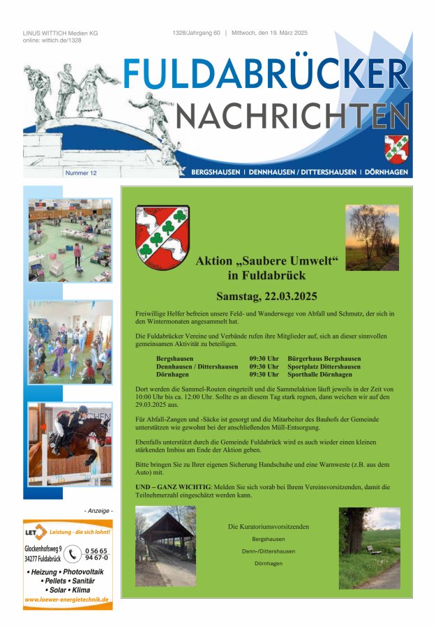 Fuldabrücker Nachrichten Titelblatt 12/2025