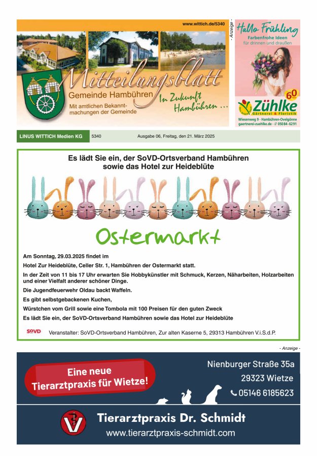 Mitteilungsblatt der Gemeinde Hambühren Titelblatt 06/2025