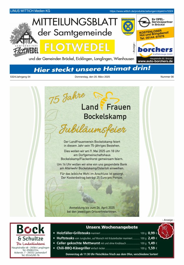 Mitteilungsblatt der Samtgemeinde Flotwedel Titelblatt 06/2025