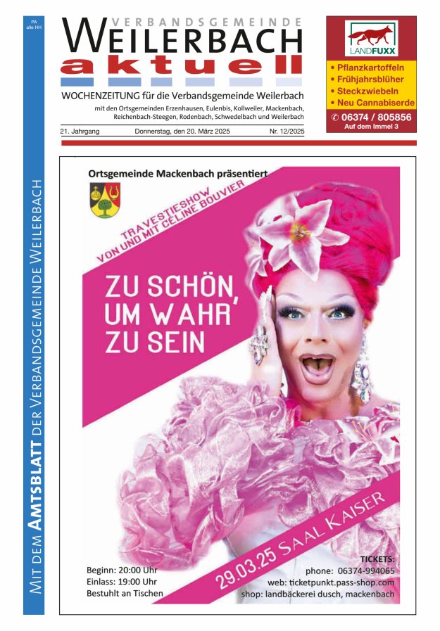 Verbandsgemeinde Weilerbach aktuell Titelblatt 12/2025