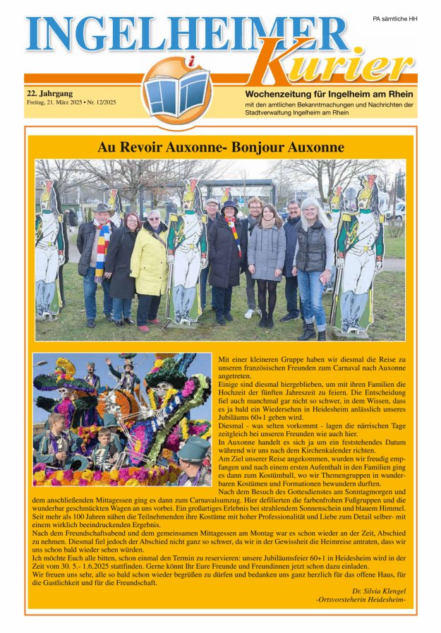 Ingelheimer Kurier Titelblatt 12/2025