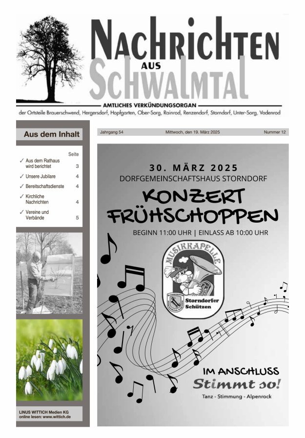 Nachrichten aus Schwalmtal Titelblatt 12/2025