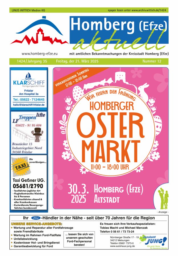 Homberg Efze aktuell Titelblatt 12/2025