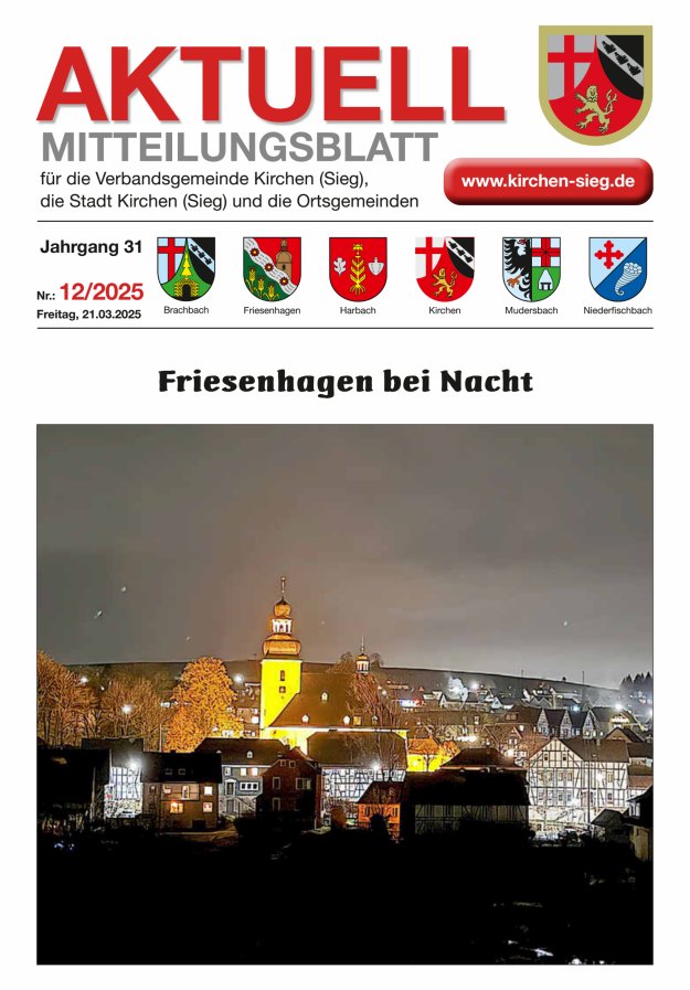 Aktuell - Mitteilungsblatt für die VG Kirchen (Sieg) Titelblatt 12/2025