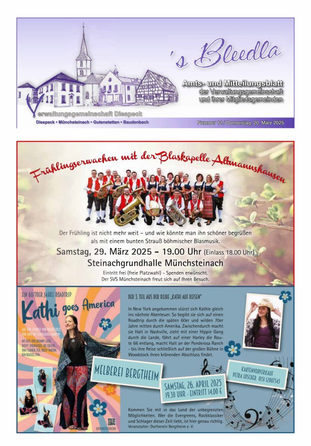 Amts- und Mitteilungsblatt VGem Diespeck Titelblatt 12/2025