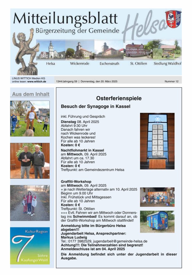 Mitteilungsblatt Helsa Titelblatt 12/2025