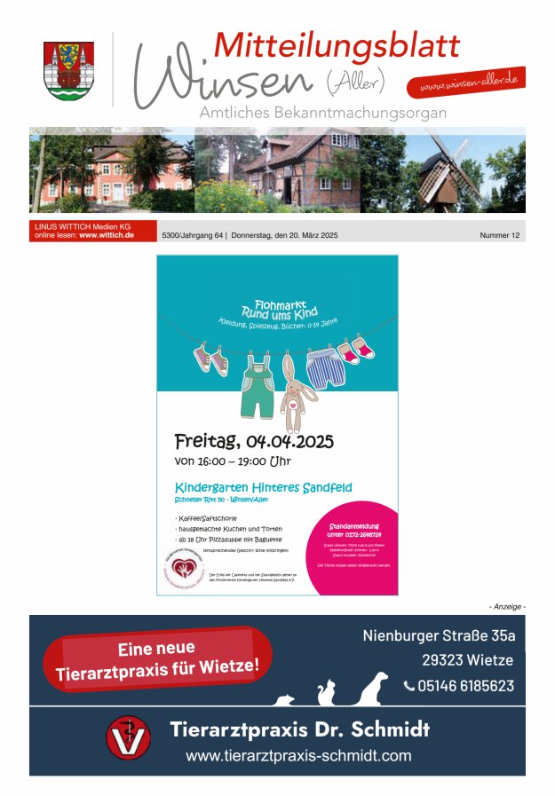 Mitteilungsblatt der Gemeinde Winsen Titelblatt 12/2025