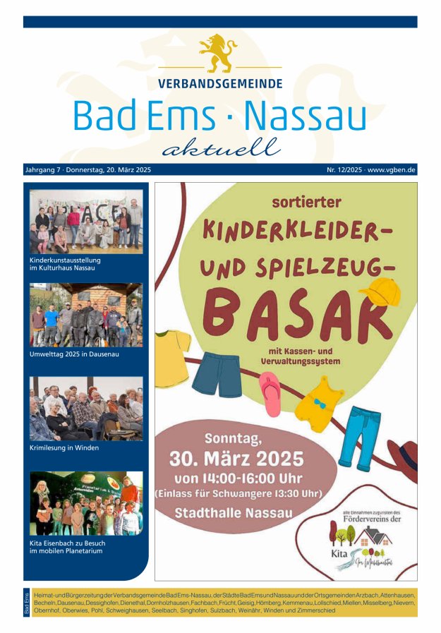 Bad Ems-Nassau aktuell Ausgabe Bad Ems Titelblatt 12/2025