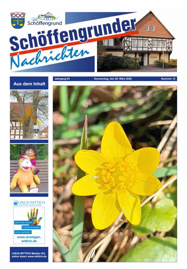 Schöffengrunder Nachrichten Titelblatt 12/2025