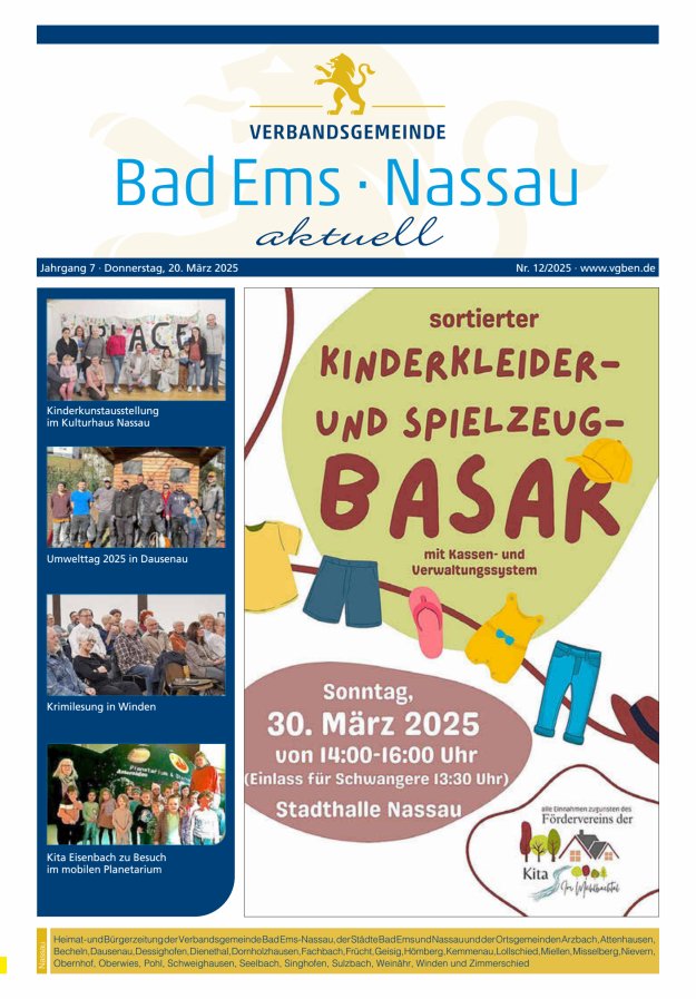 Bad Ems-Nassau aktuell Ausgabe Nassau Titelblatt 12/2025