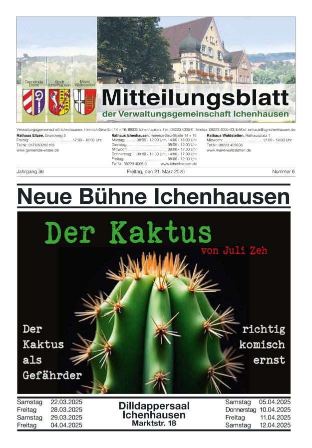 Mitteilungsblatt der Verwaltungsgemeinschaft Ichenhausen Titelblatt 06/2025