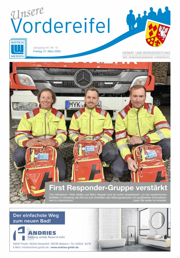 Mitteilungsblatt Vordereifel - Heimat- u Bürgerzeitung der VG Vordereifel Titelblatt 12/2025