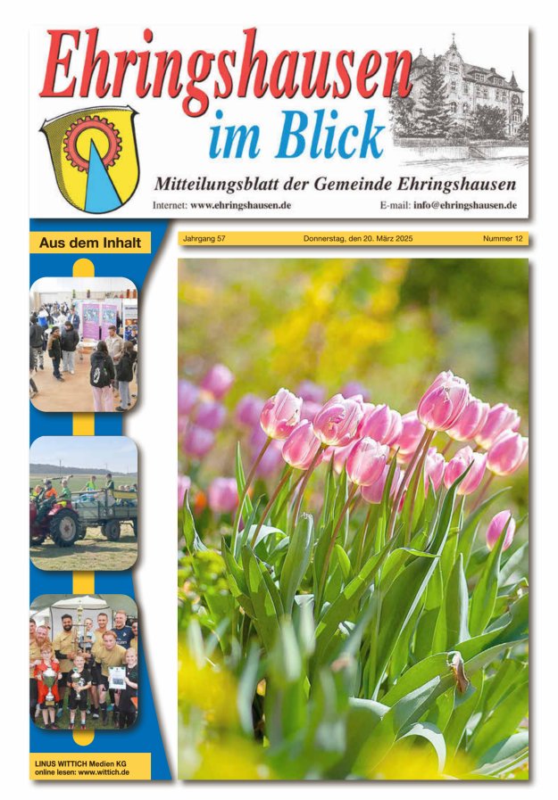 Mitteilungsblatt der Gemeinde Ehringshausen Titelblatt 12/2025