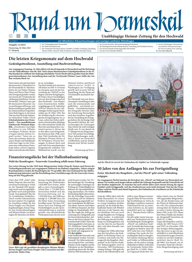Rund um Hermeskeil Titelblatt 12/2025