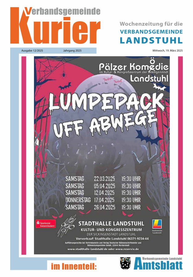 Verbandsgemeinde Kurier Landstuhl Titelblatt 12/2025