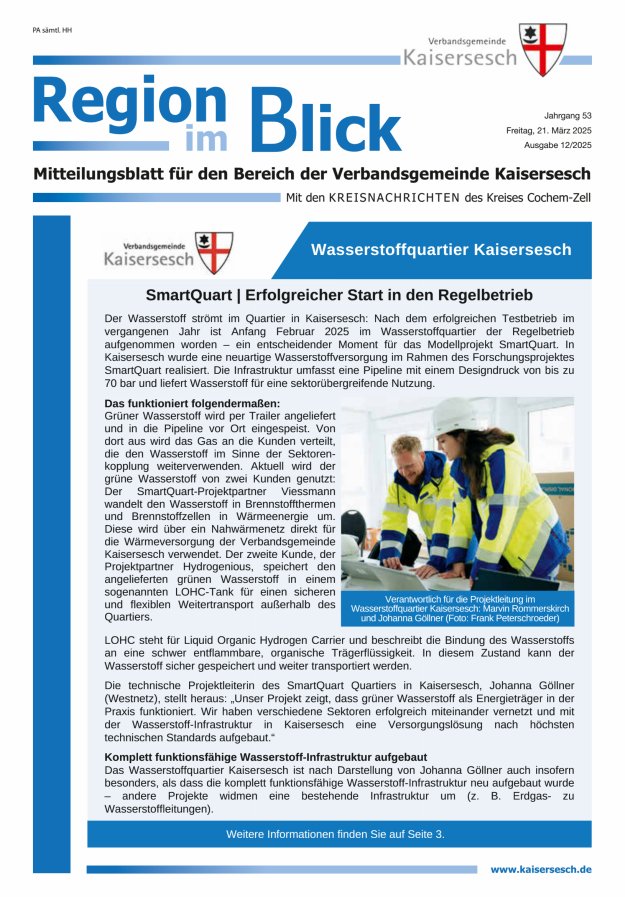 Region im Blick VG Kaisersesch Titelblatt 12/2025