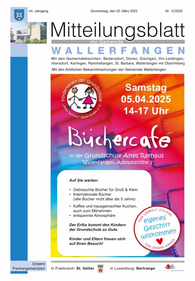 Mitteilungsblatt Gemeinde Wallerfangen Titelblatt 12/2025