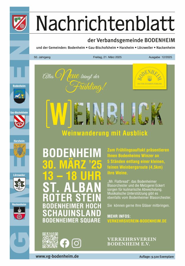 Nachrichtenblatt der VG Bodenheim              Titelblatt 12/2025