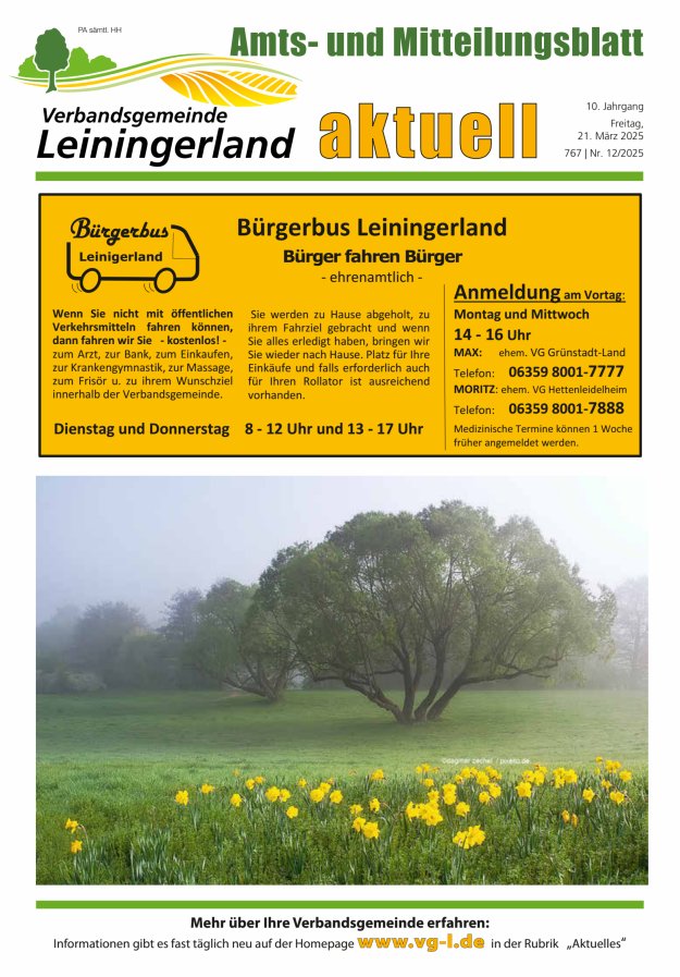 VG Leiningerland aktuell Titelblatt 12/2025