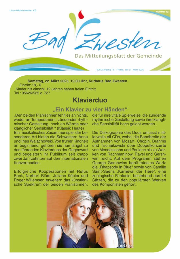 Heimatzeitung Bad Zwesten Titelblatt 12/2025