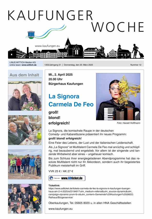 Kaufunger Woche Titelblatt 12/2025
