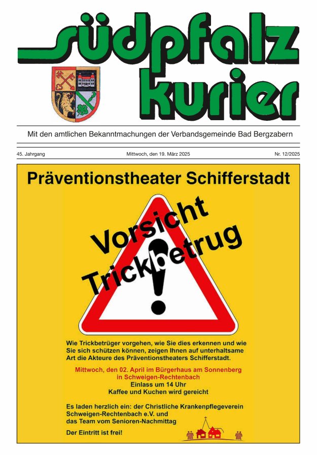 Südpfalz Kurier - VG Bad Bergzabern Titelblatt 12/2025