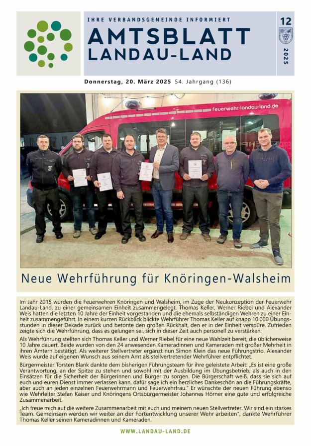 Amtsblatt VG Landau-Land Titelblatt 12/2025