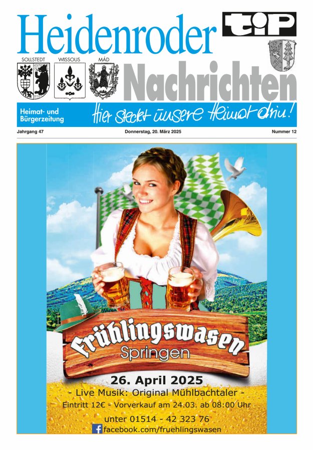 "tip" Heidenroder Nachrichten Titelblatt 12/2025
