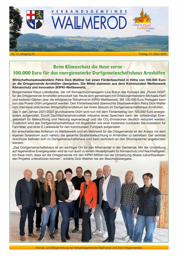 Wir über uns - Verbandsgemeinde Wallmerod Titelblatt 12/2025
