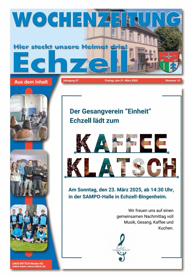 Wochenzeitung für die Gemeinde Echzell Titelblatt 12/2025