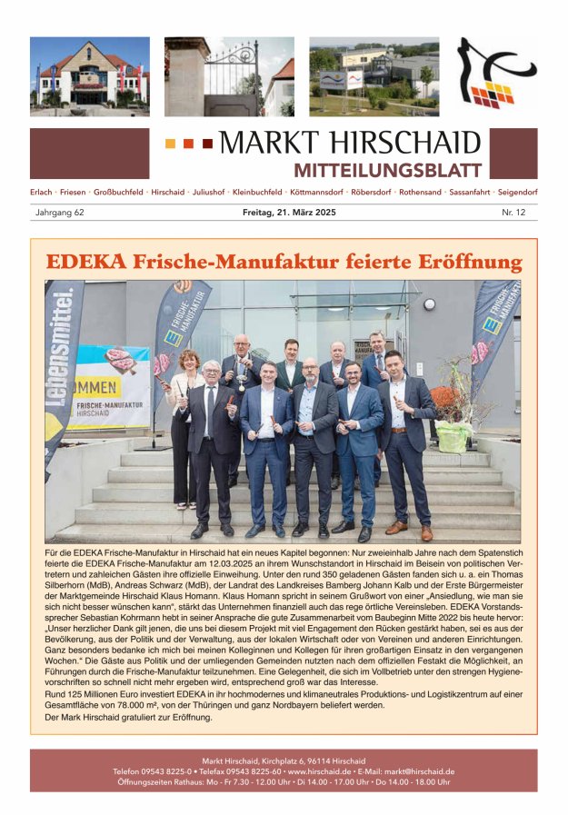 Mitteilungsblatt Markt Hirschaid Titelblatt 12/2025