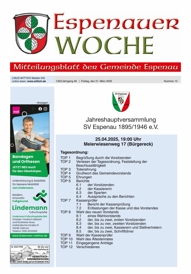 Espenauer Woche Titelblatt 12/2025