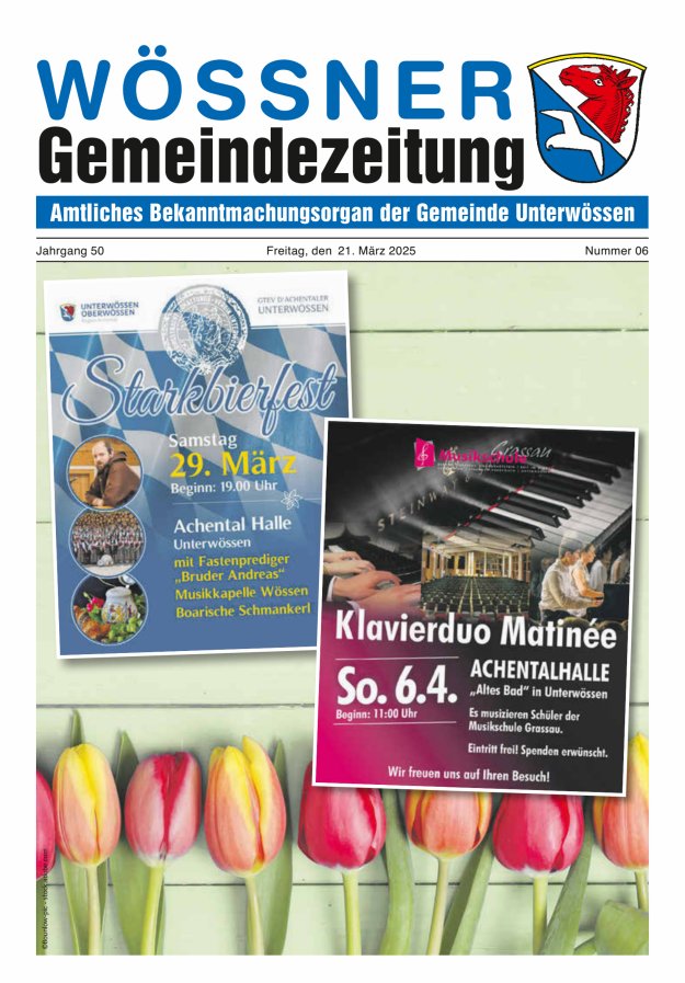 Wössner Gemeindezeitung Amtliches Bekanntmachungsorgan der Gemeinde Unterwössen Titelblatt 06/2025