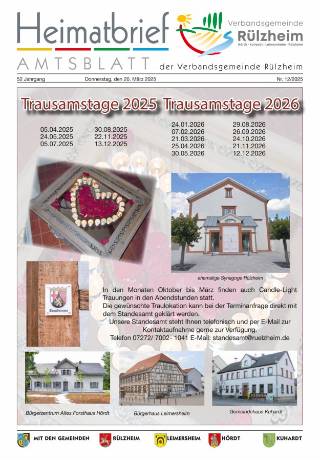 Heimatbrief VG Rülzheim Titelblatt 12/2025