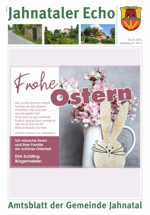 Jahnataler Echo - Amtsblatt der Gemeinde Jahnatal Titelblatt 03/2025