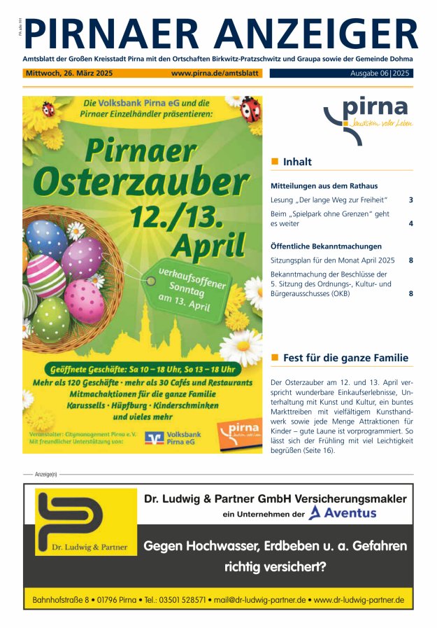 Pirnaer Anzeiger Titelblatt 06/2025