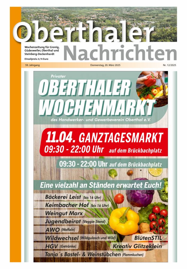 Oberthaler Nachrichten Titelblatt 12/2025