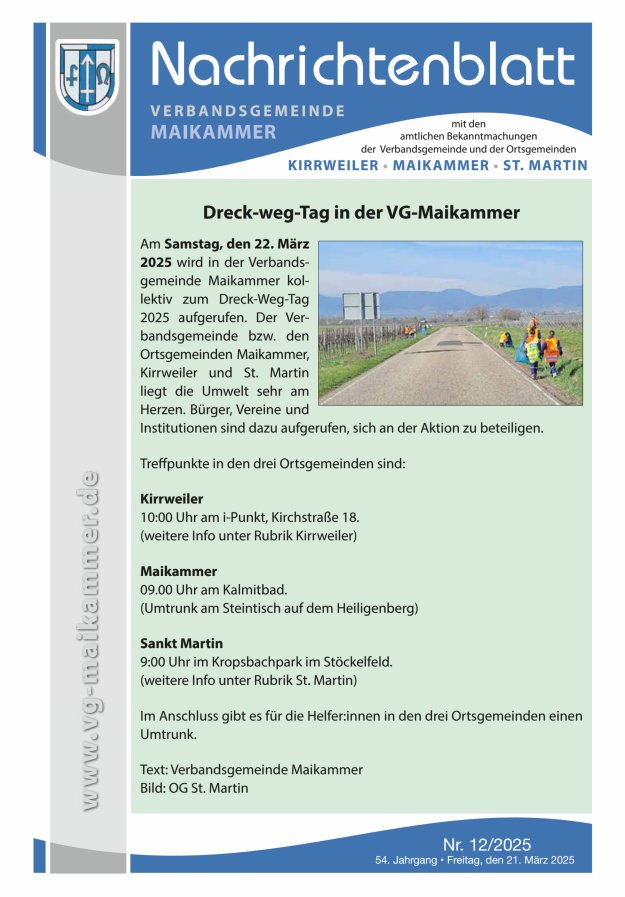 Nachrichtenblatt VG Maikammer Titelblatt 12/2025
