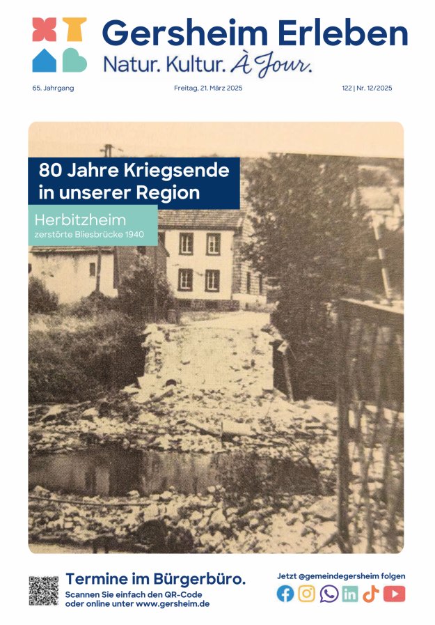 Bekanntmachungsblatt der Gemeinde Gersheim Titelblatt 12/2025