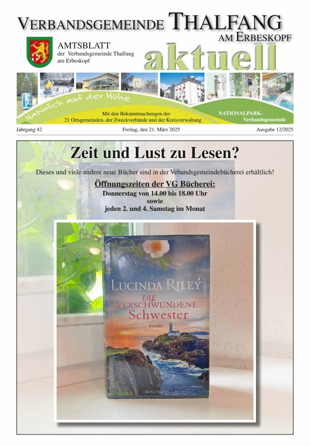 Thalfang aktuell - Amtsblatt VG Thalfang Titelblatt 12/2025